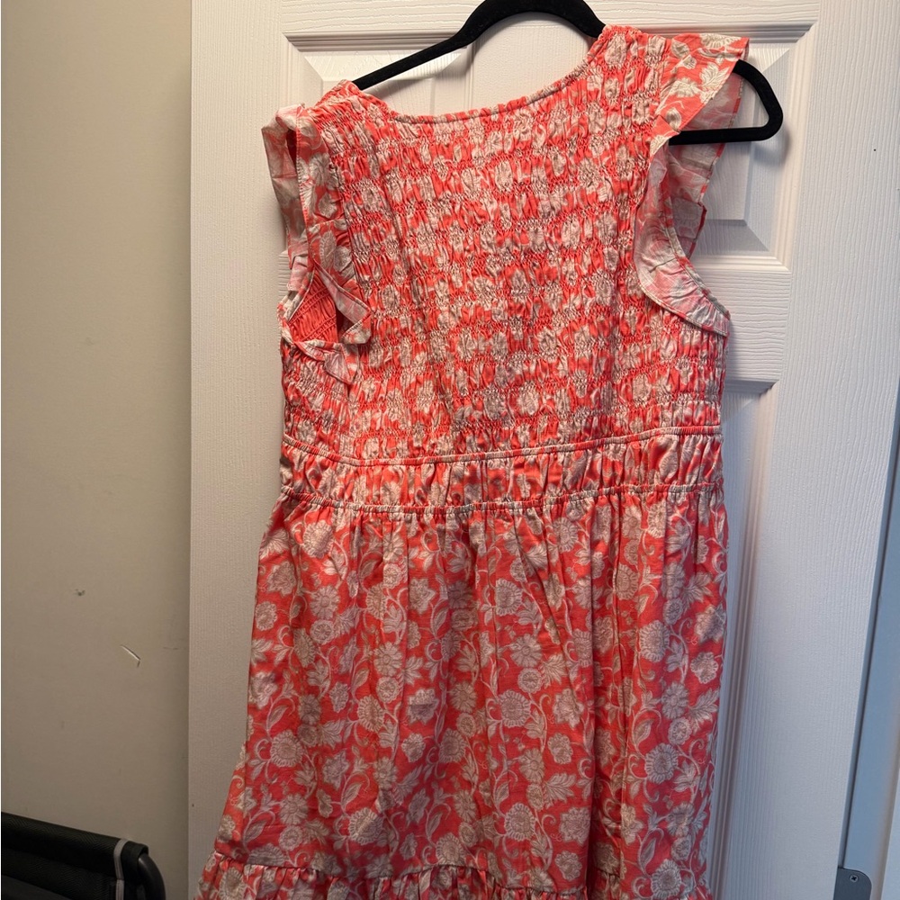 Anthropologie Peregrine Sleeveless V-Neck
Smocked Mini Dress 1X Coral NWT - Picture 5 of 6